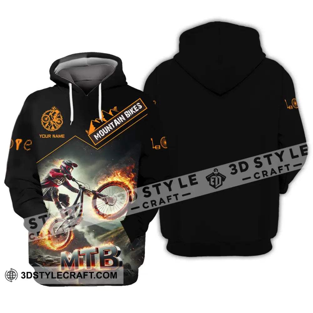 Man Shirt Custom Name Mountain Biker Bike Lover Hoodie Polo Long Sleeve / S T-Shirt