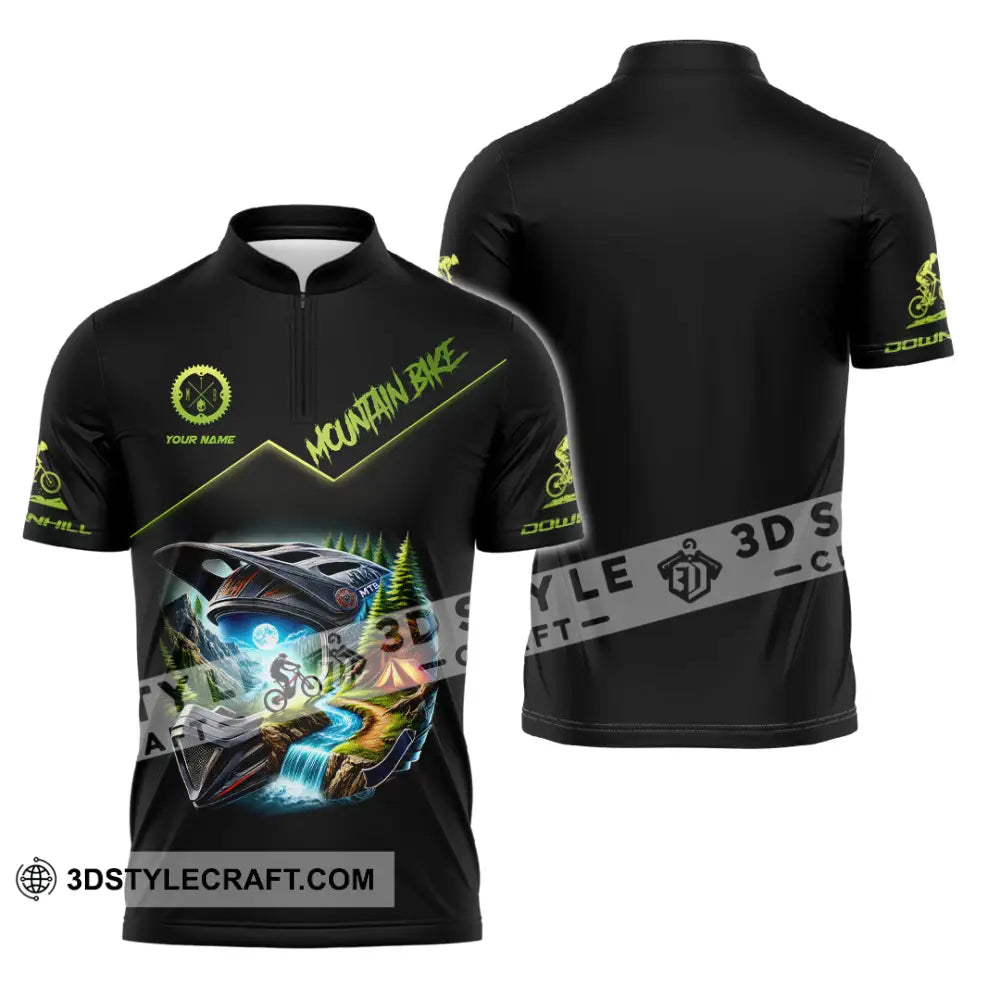 Man Shirt Custom Name Mountain Biker Bike Lover Hoodie Polo Long Sleeve Zipper / S T-Shirt