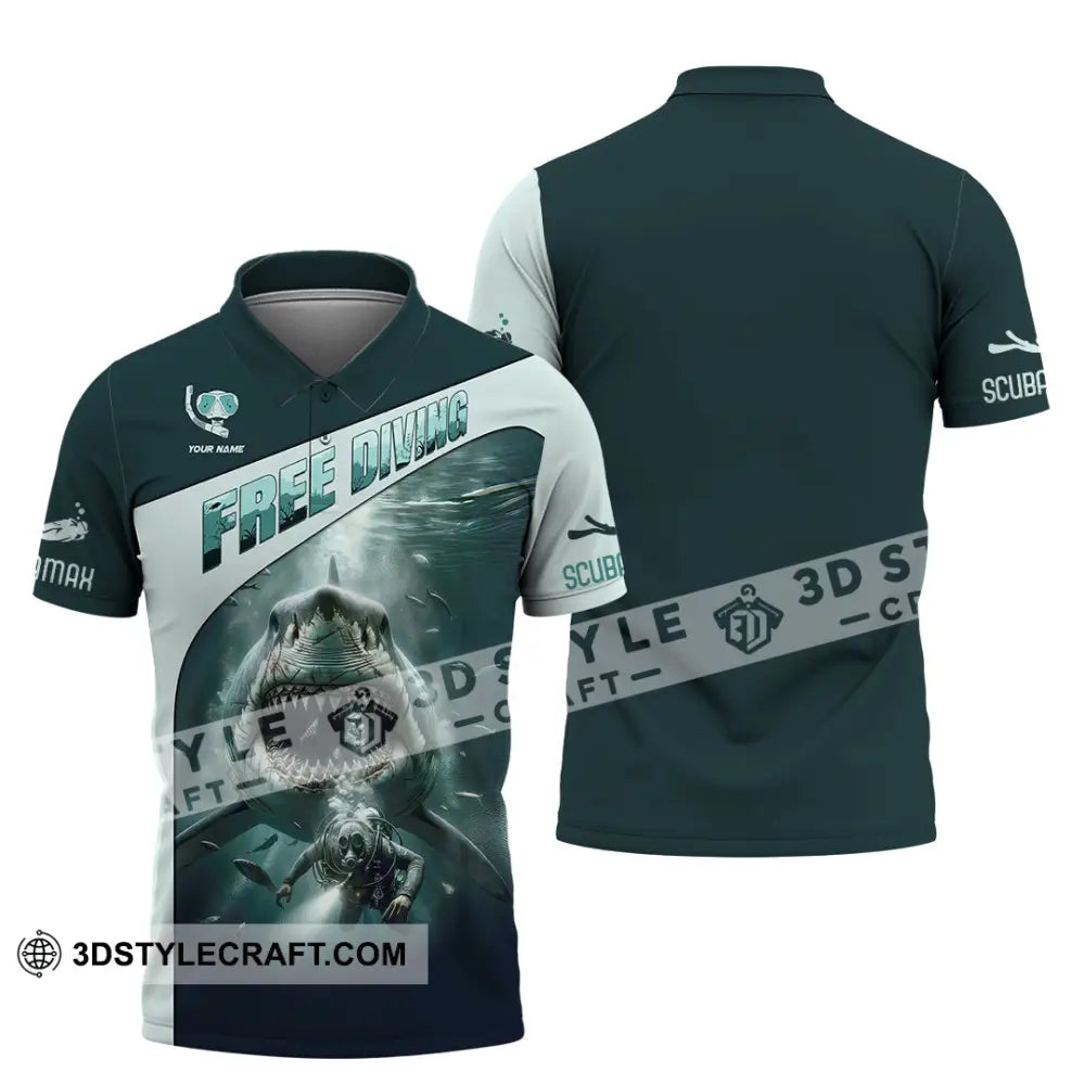 Unisex Shirt Custom Name Free Diving Gift Polo / S T-Shirt