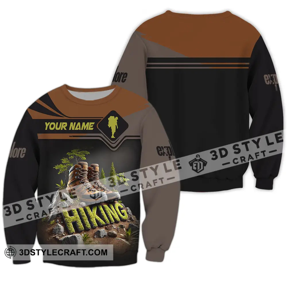Unisex Shirt - Custom Text Hiking Long Sleeve / S T-Shirt