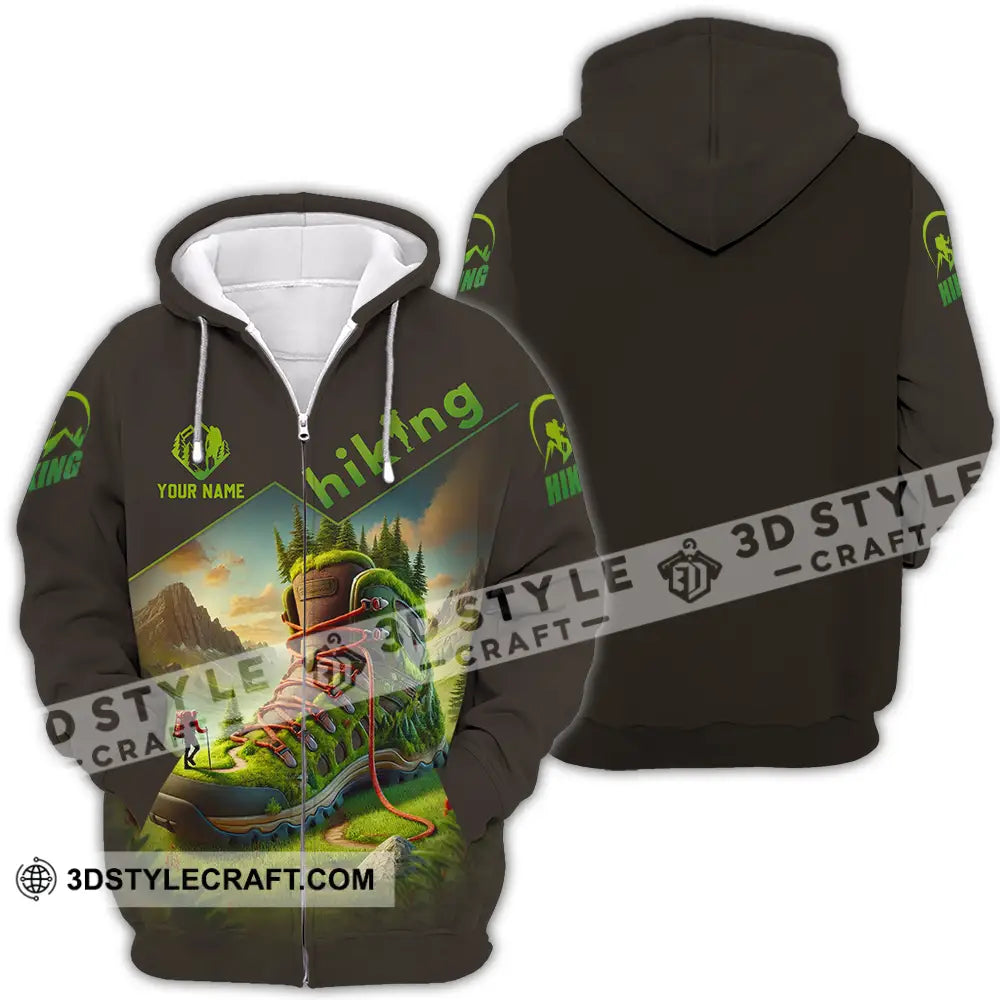 Unisex Shirt - Custom Text Hiking Lover Zipper Hoodie / S T-Shirt