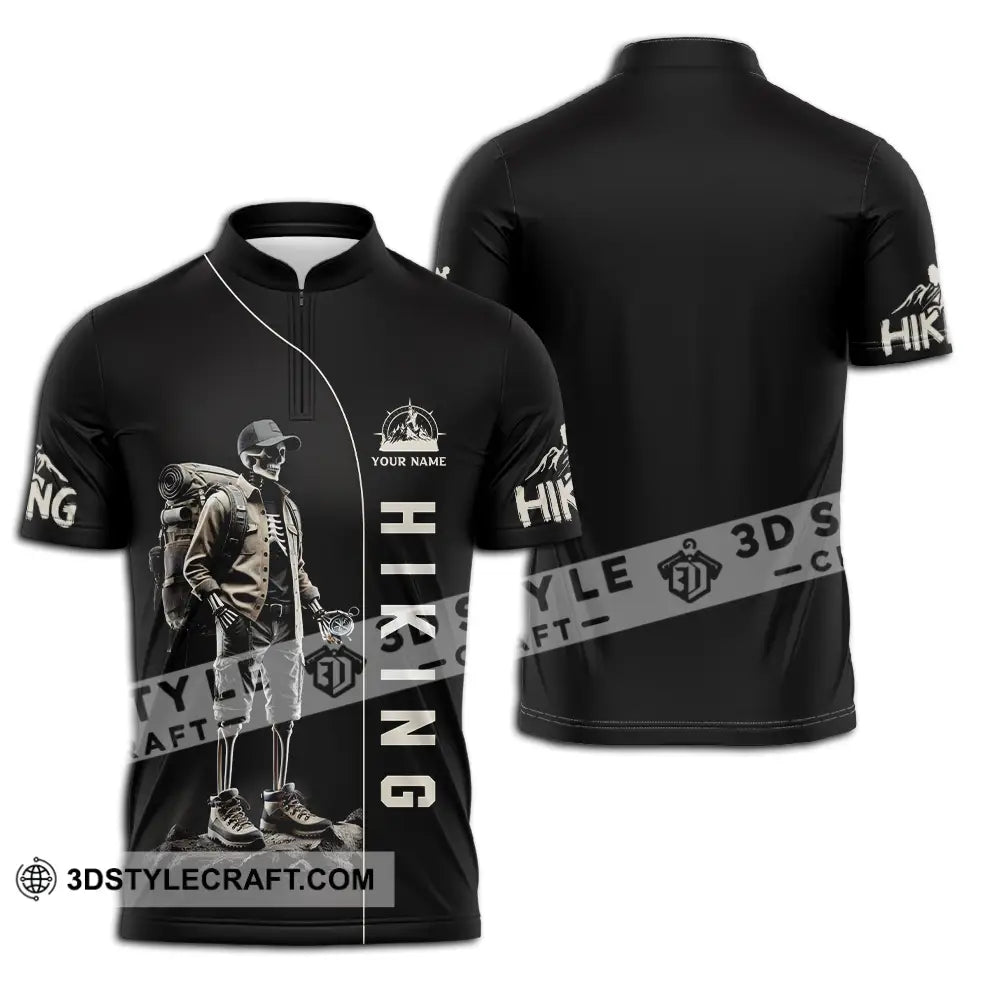 Unisex Shirt - Custom Text Hiking Zipper Polo / S T-Shirt