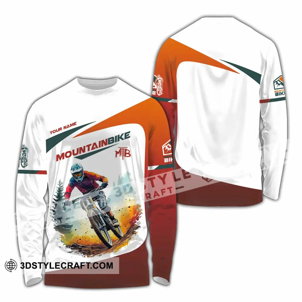 Unisex Shirt - Custom Text Shirt Mountain Bike Shirt Long Sleeve Shirt / S T-shirt