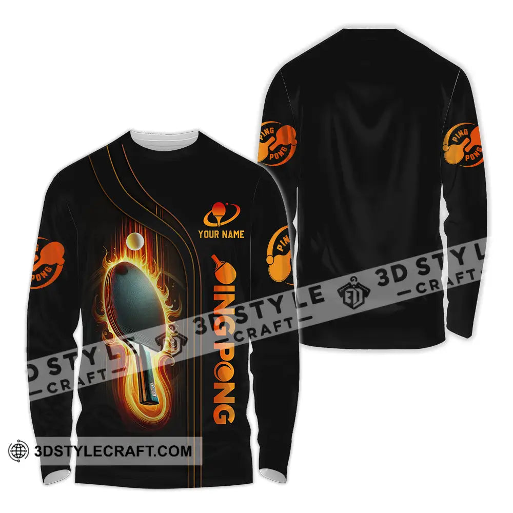Unisex Shirt - Custom Text Shirt Ping Pong Shirt Long Sleeve Shirt / S T-shirt