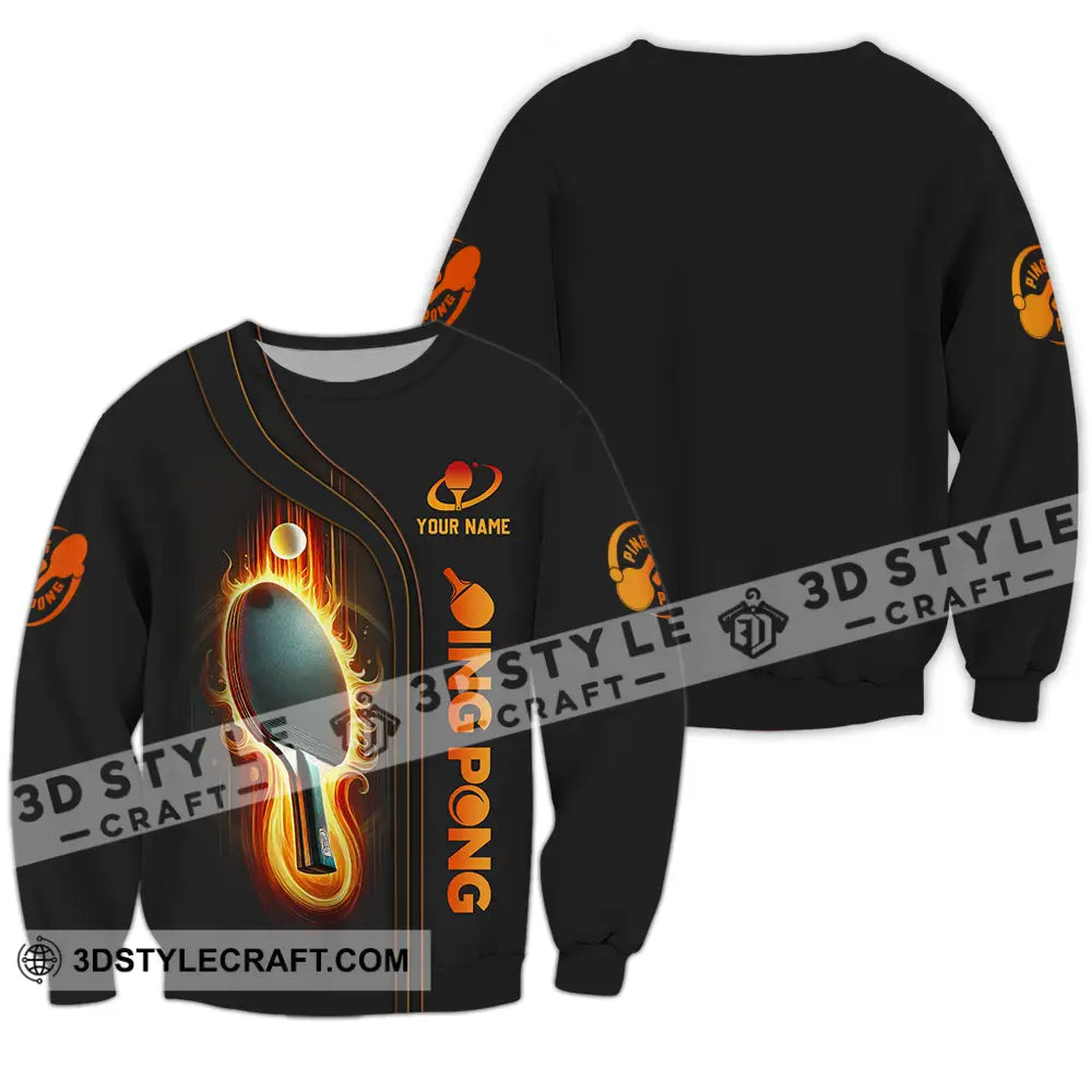 Unisex Shirt - Custom Text Shirt Ping Pong Shirt Long Sleeve / S T-shirt
