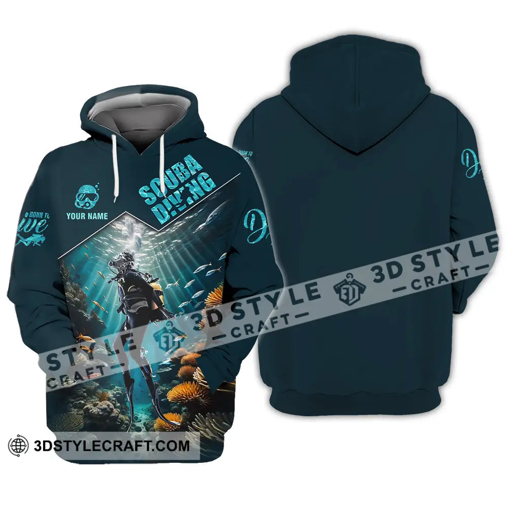 Unisex Shirt - Custom Text Scuba Diving Hoodie / S T-Shirt
