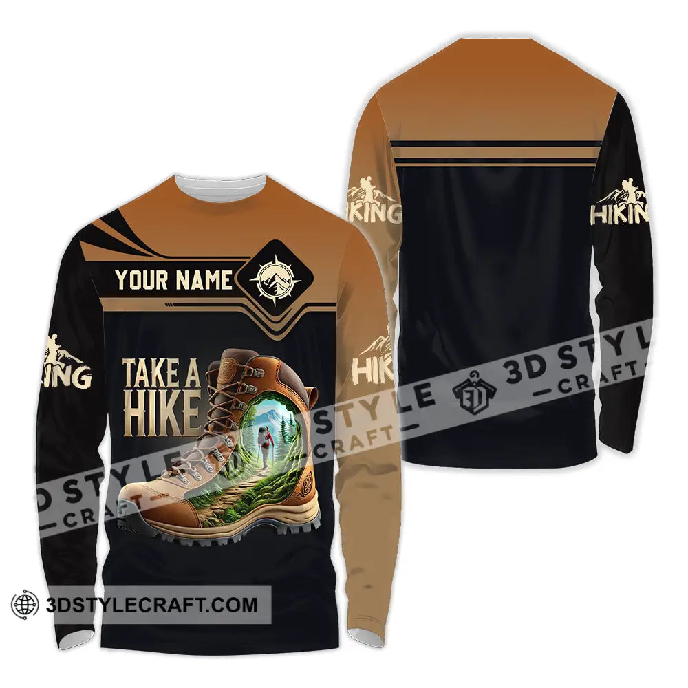 Unisex Shirt - Custom Text Take A Hike Long Sleeve / S T-Shirt