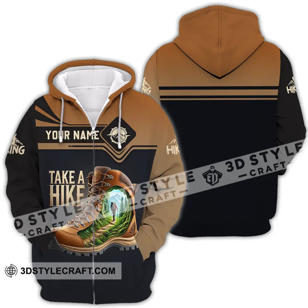 Unisex Shirt - Custom Text Take A Hike Zipper Hoodie / S T-Shirt