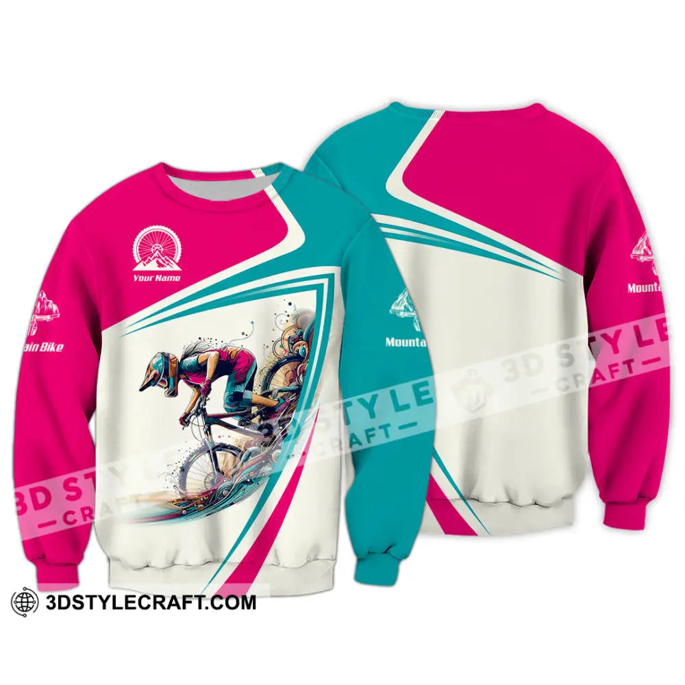 Woman Shirt Custom Name Mountain Bike Lover Gift Polo Long Sleeve Hoodie Nh240802 / S T-Shirt